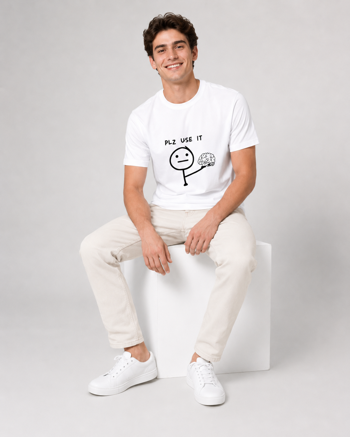 Use Your Brain Tee - White