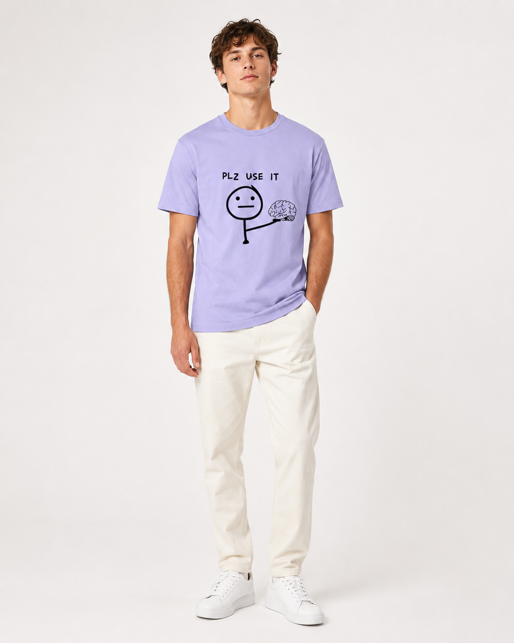 Use Your Brain Tee - Lavender