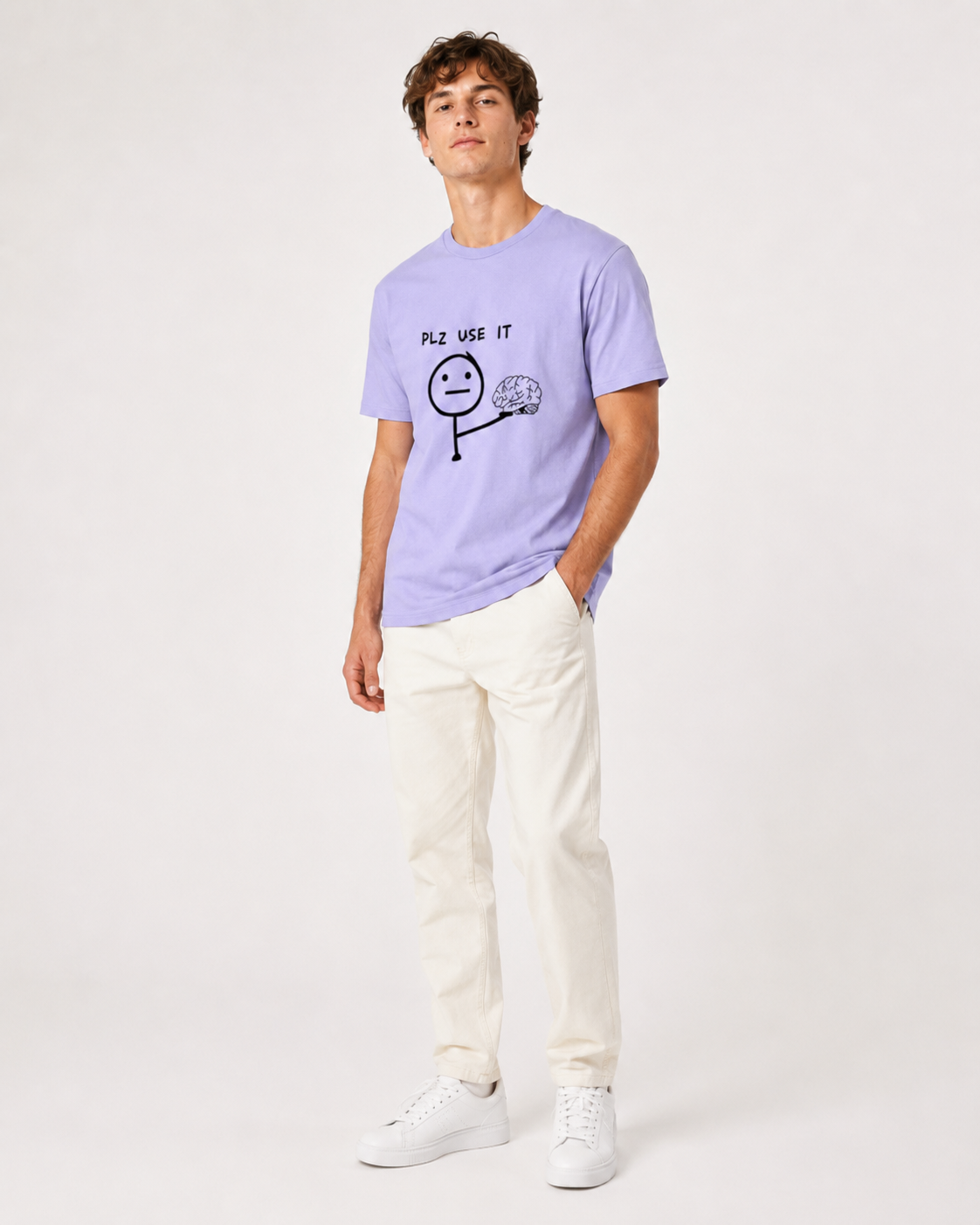 Use Your Brain Tee - Lavender