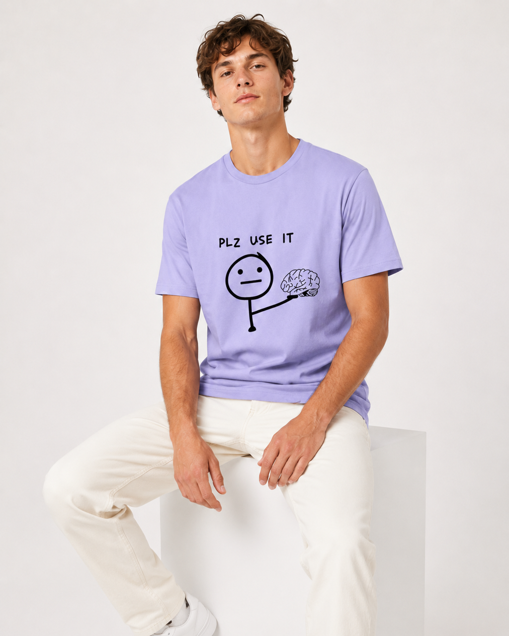 Use Your Brain Tee - Lavender