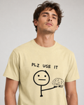 Use Your Brain Tee - Beige