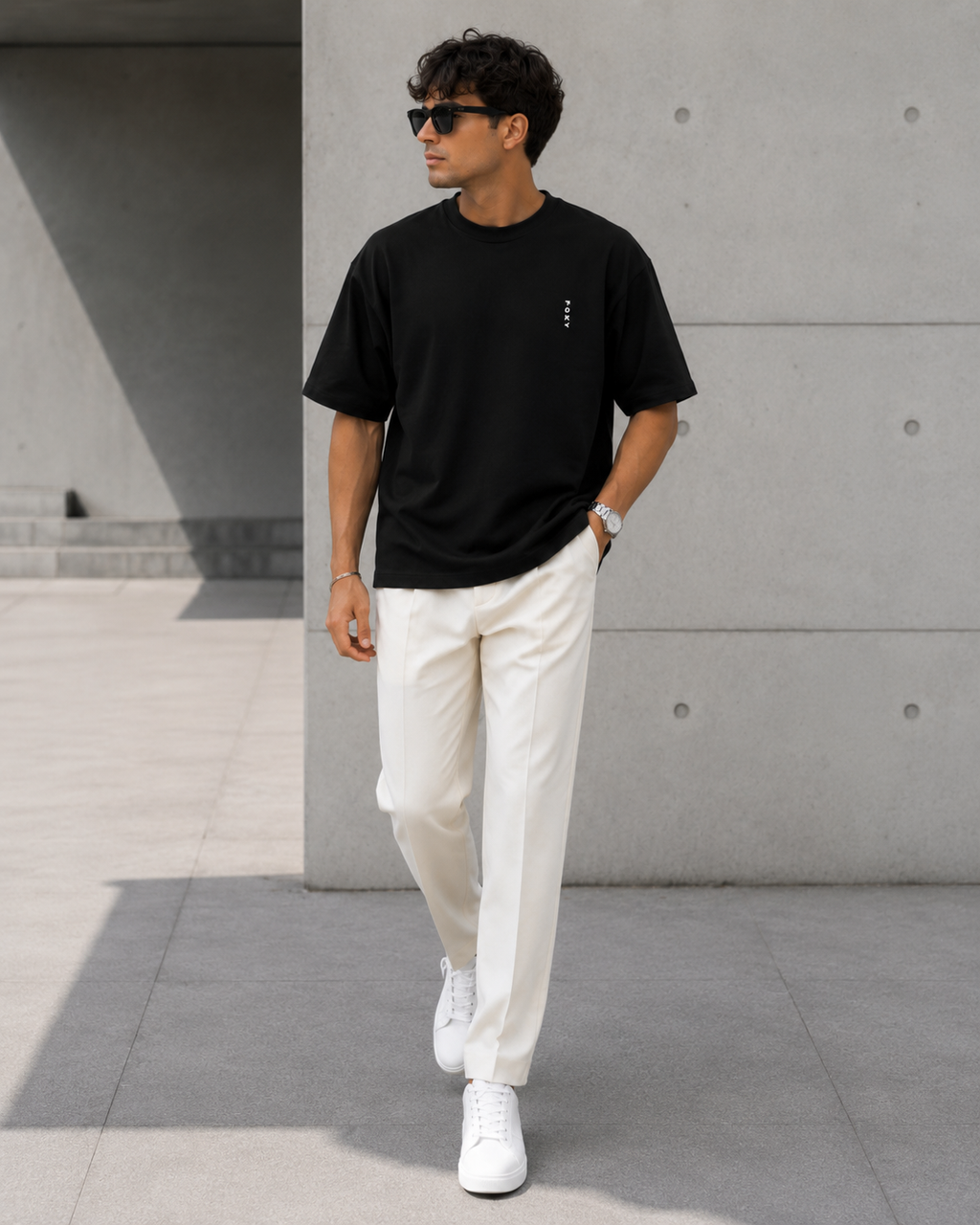FQKY Essential Cotton T-Shirt - Navy Blue Black