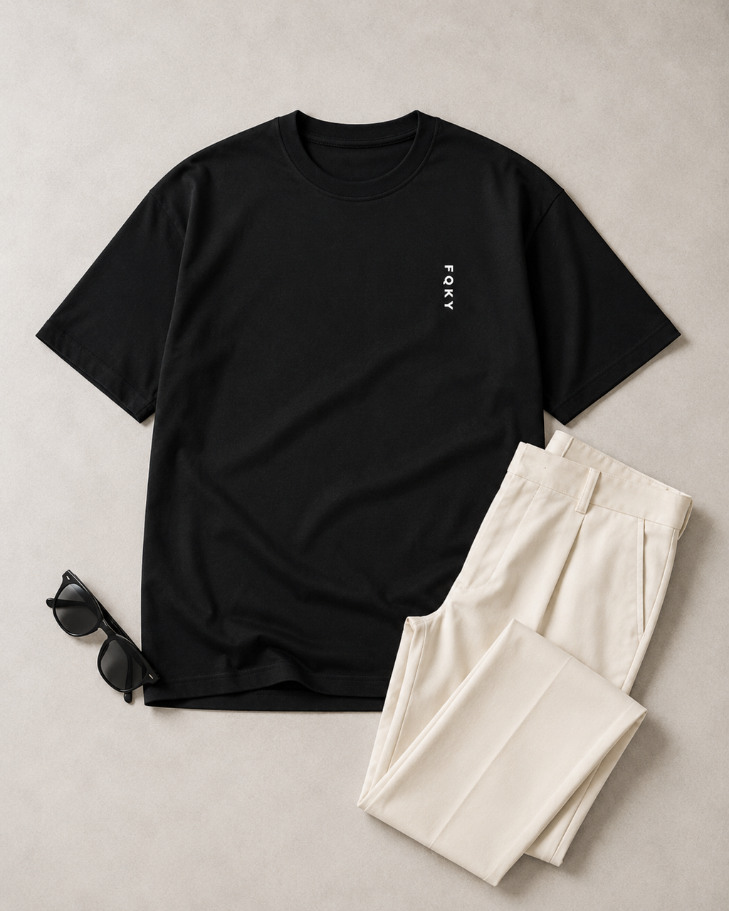 FQKY Essential Cotton T-Shirt - Navy Blue Black
