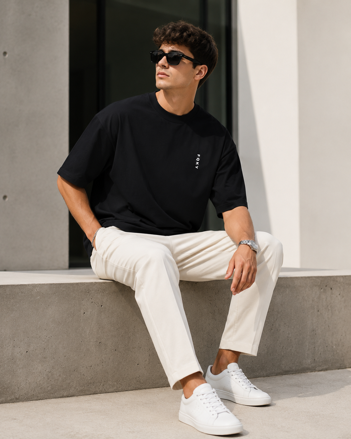 FQKY Essential Cotton T-Shirt - Black