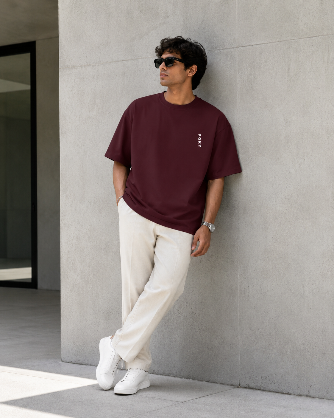 FQKY Essential Cotton T-Shirt - Maroon