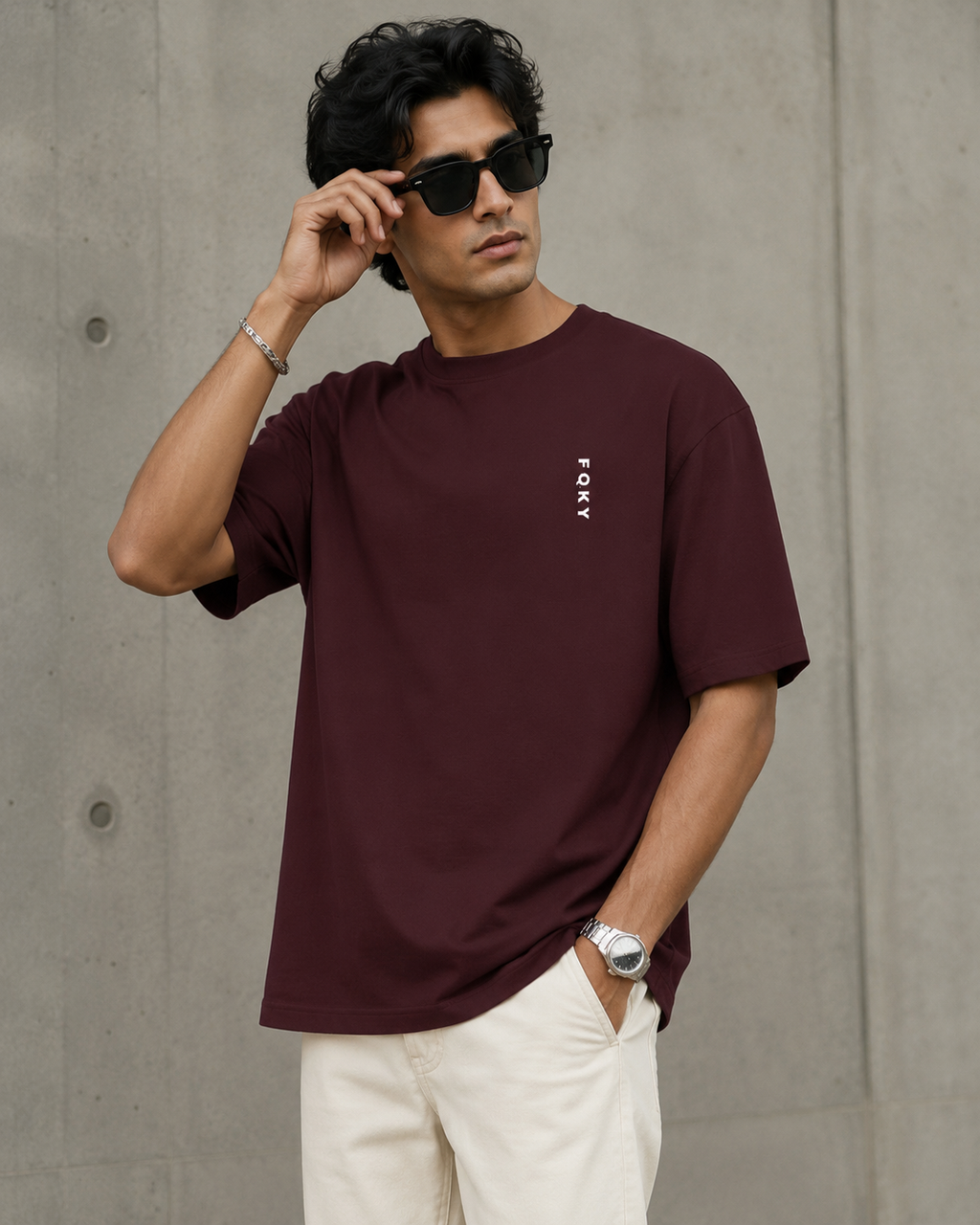 FQKY Essential Cotton T-Shirt - Maroon