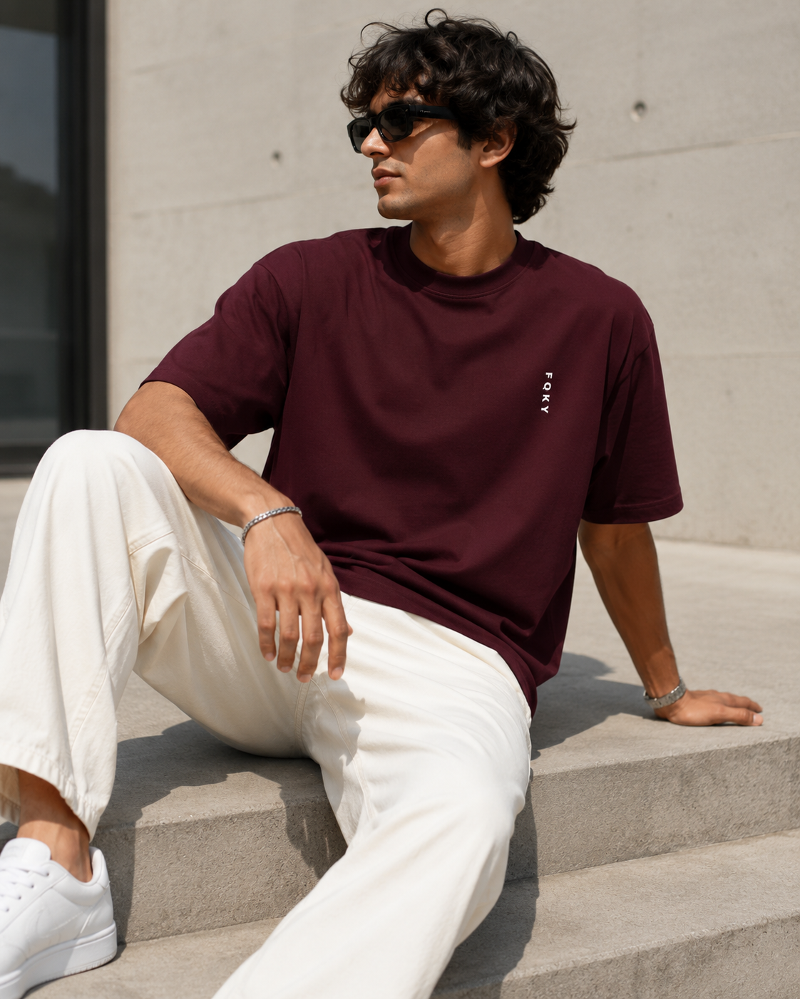 FQKY Essential Cotton T-Shirt - Maroon