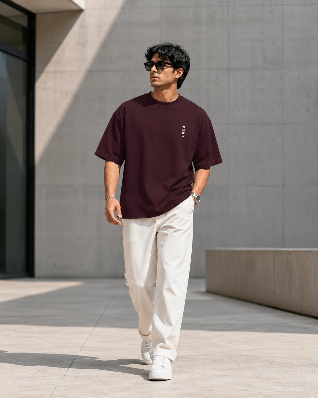 FQKY Essential Cotton T-Shirt - Maroon