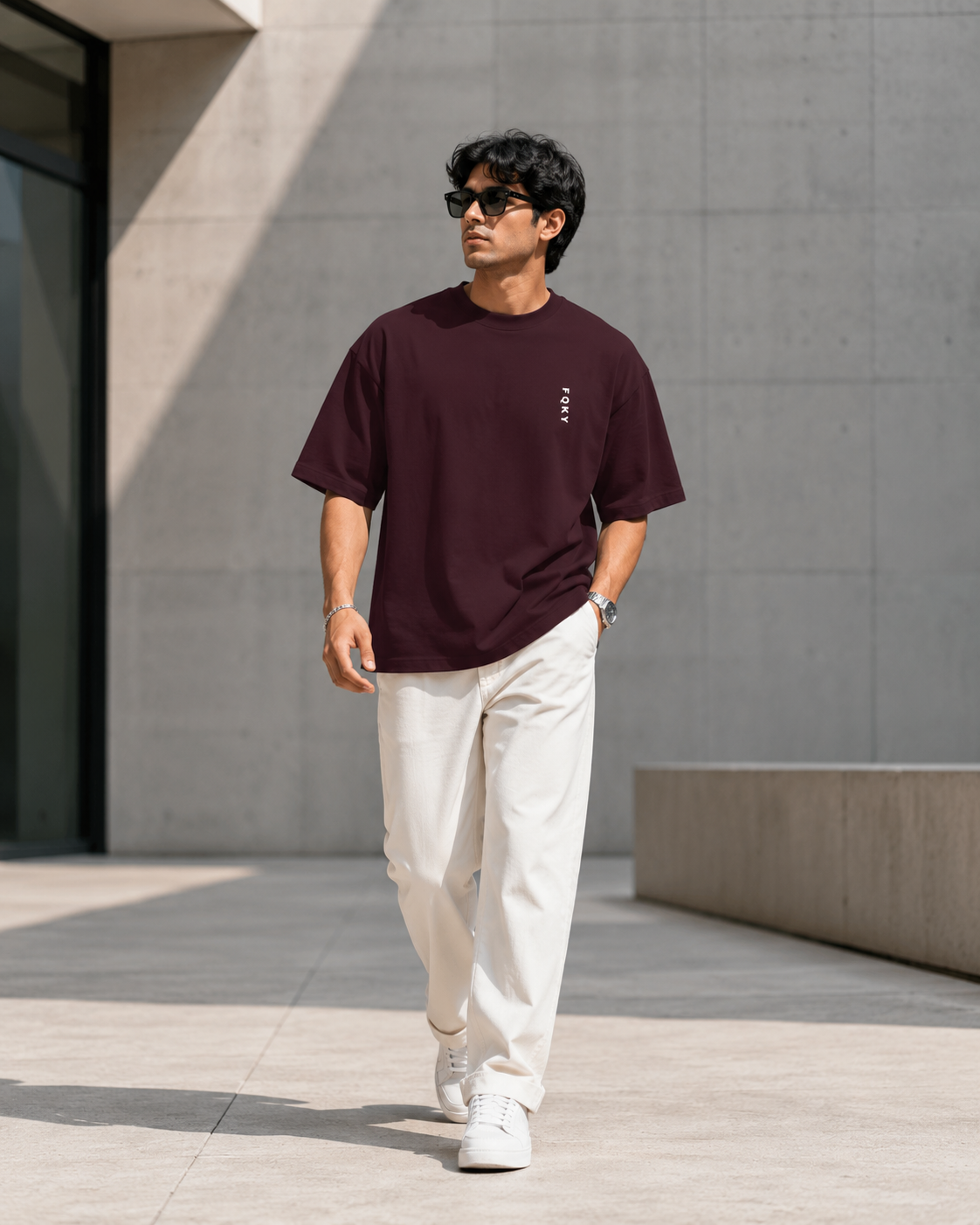 FQKY Essential Cotton T-Shirt - Maroon