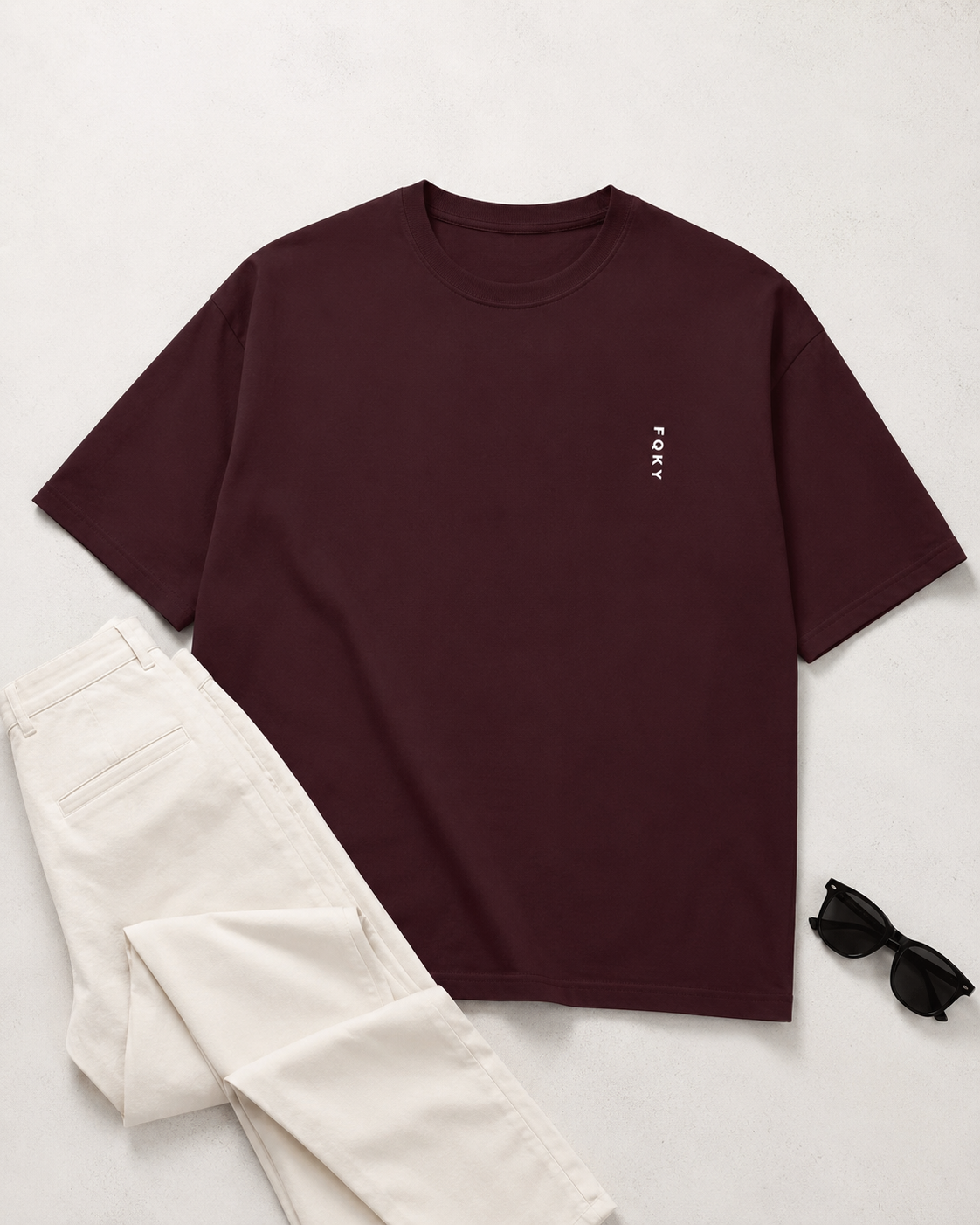FQKY Essential Cotton T-Shirt - Maroon