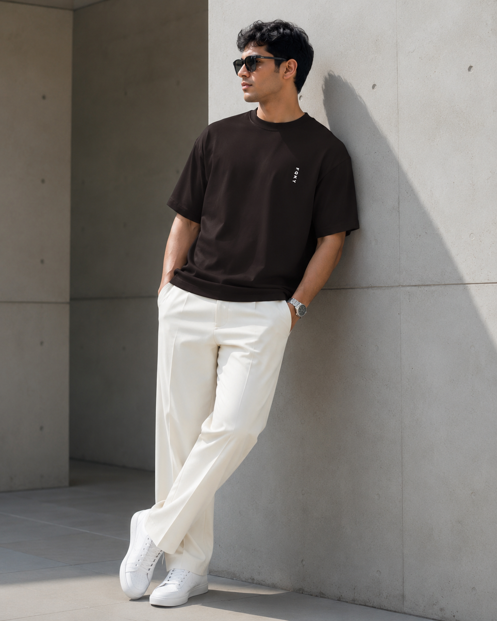 FQKY Essential Cotton T-Shirt - Coffee Brown