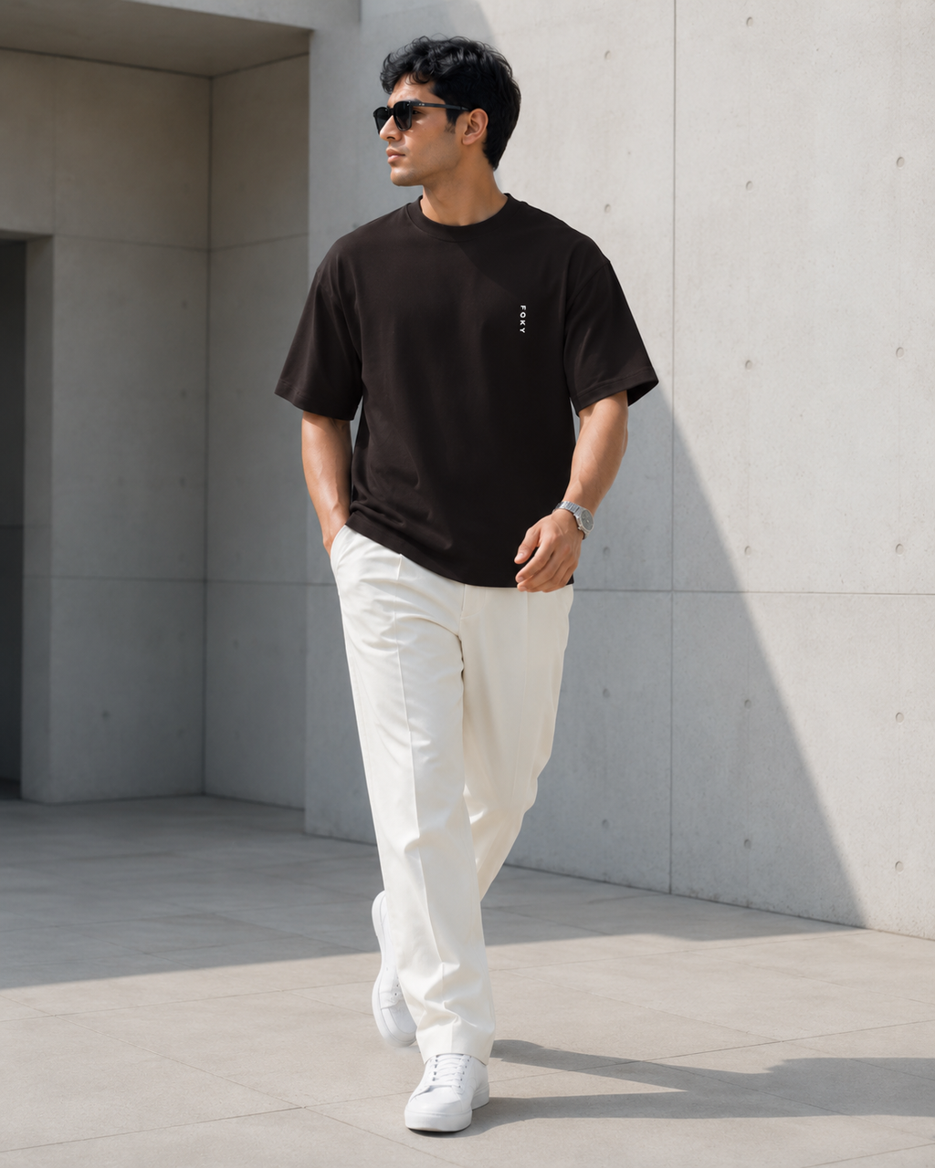 FQKY Essential Cotton T-Shirt - Coffee Brown