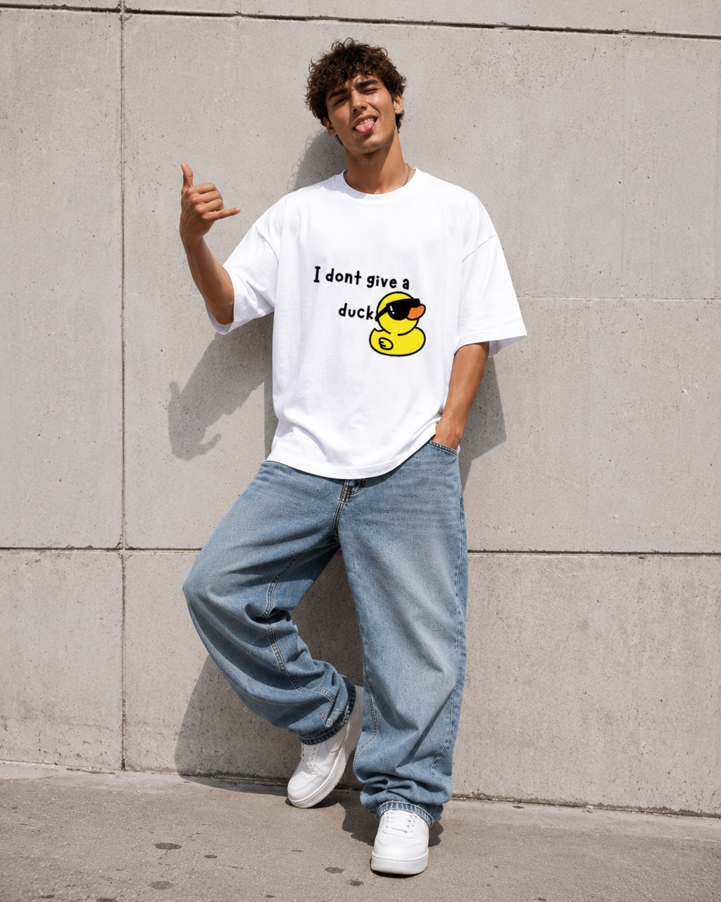 Cool Duck White Unisex Terry Oversized Tee