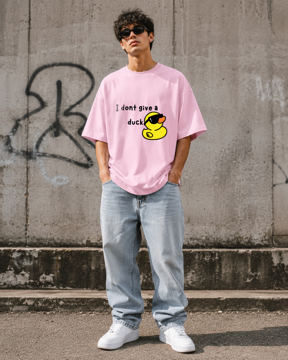 Cool Duck Light Baby Pink Unisex Terry Oversized Tee