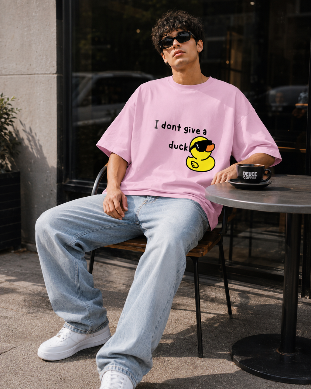 Cool Duck Light Baby Pink Unisex Terry Oversized Tee