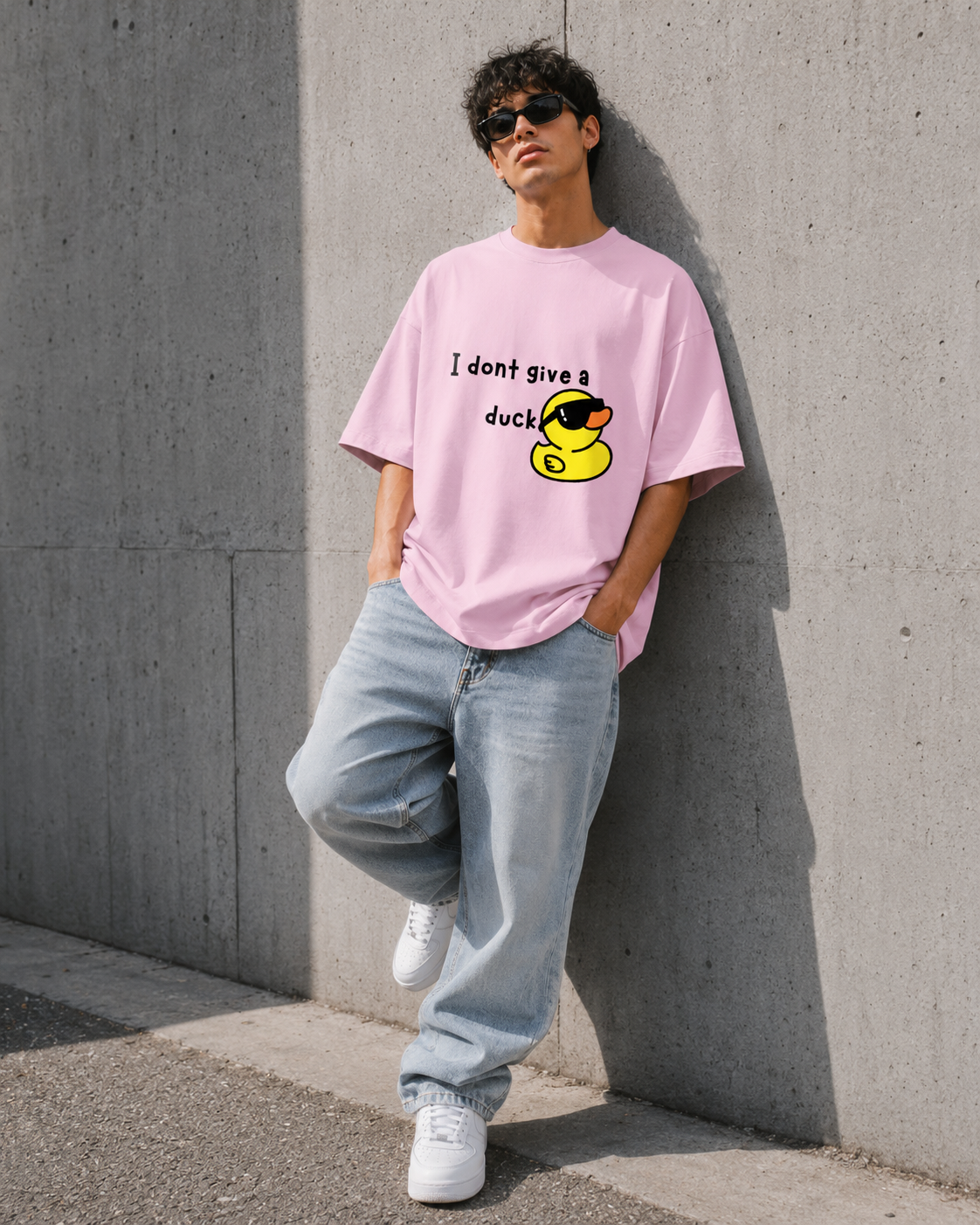 Cool Duck Light Baby Pink Unisex Terry Oversized Tee