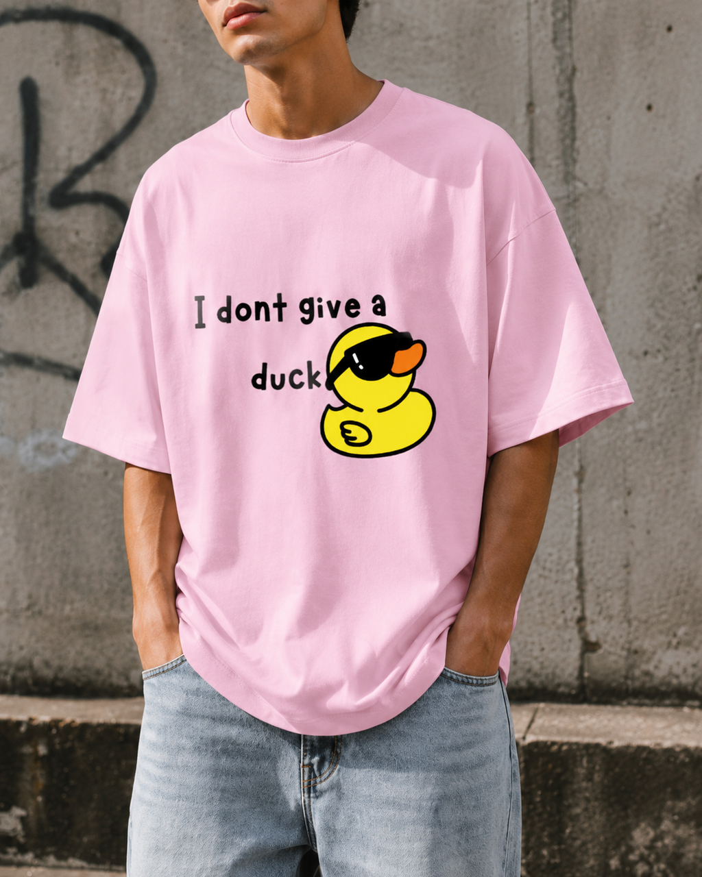 Cool Duck Light Baby Pink Unisex Terry Oversized Tee