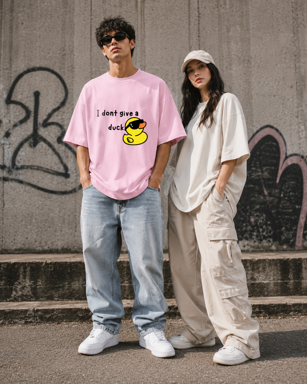 Cool Duck Light Baby Pink Unisex Terry Oversized Tee