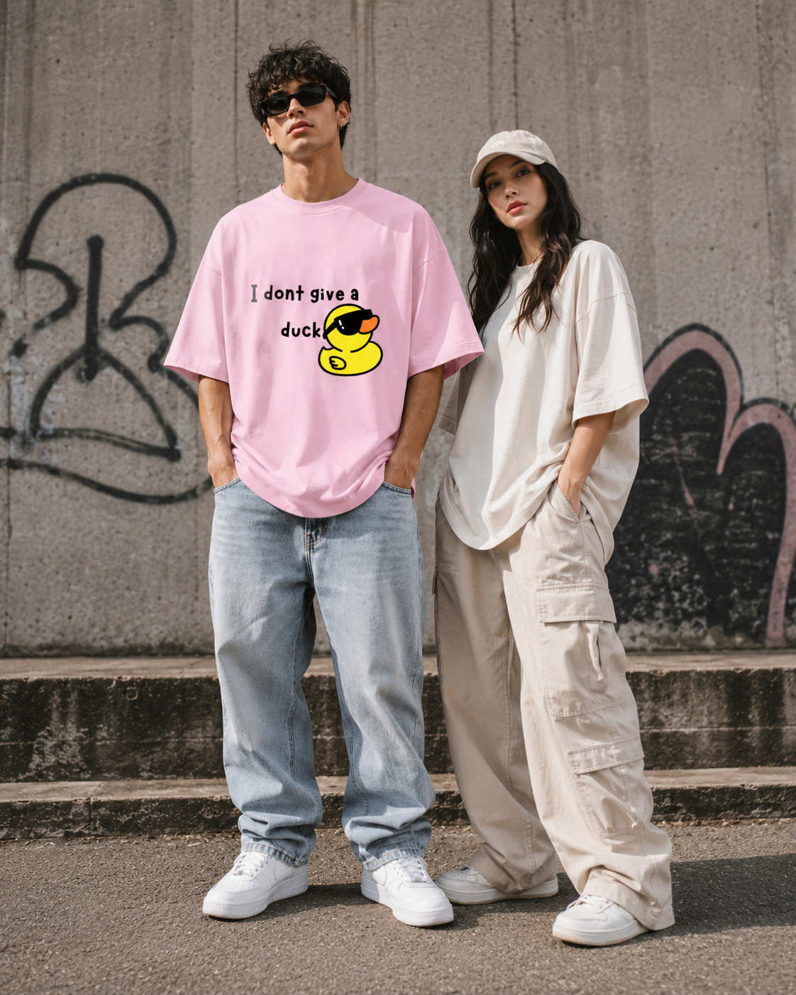 Cool Duck Light Baby Pink Unisex Terry Oversized Tee