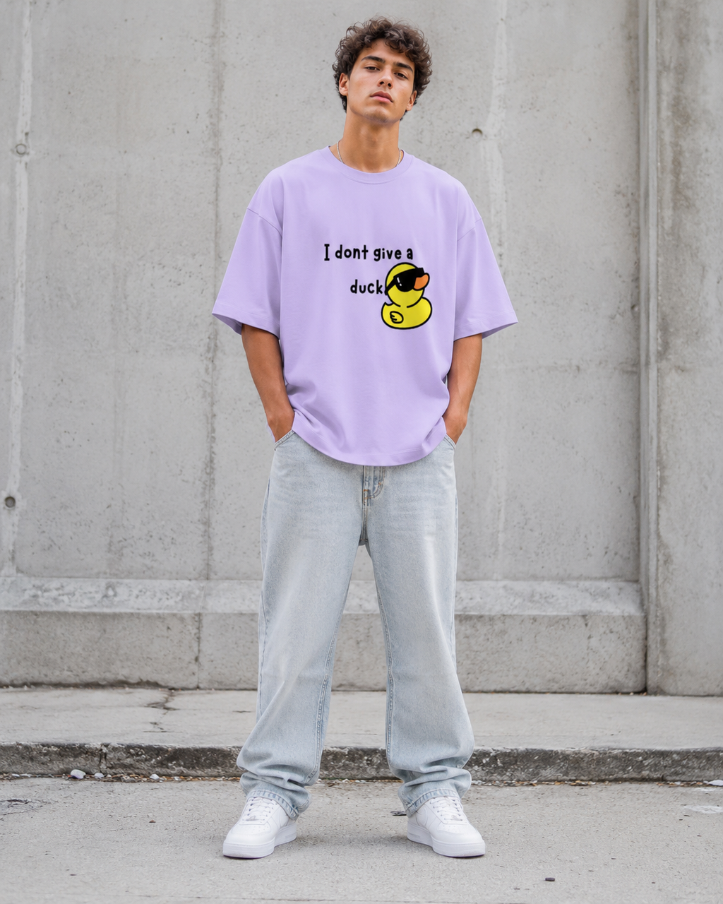 Cool Duck Lavender Unisex Terry Oversized Tee