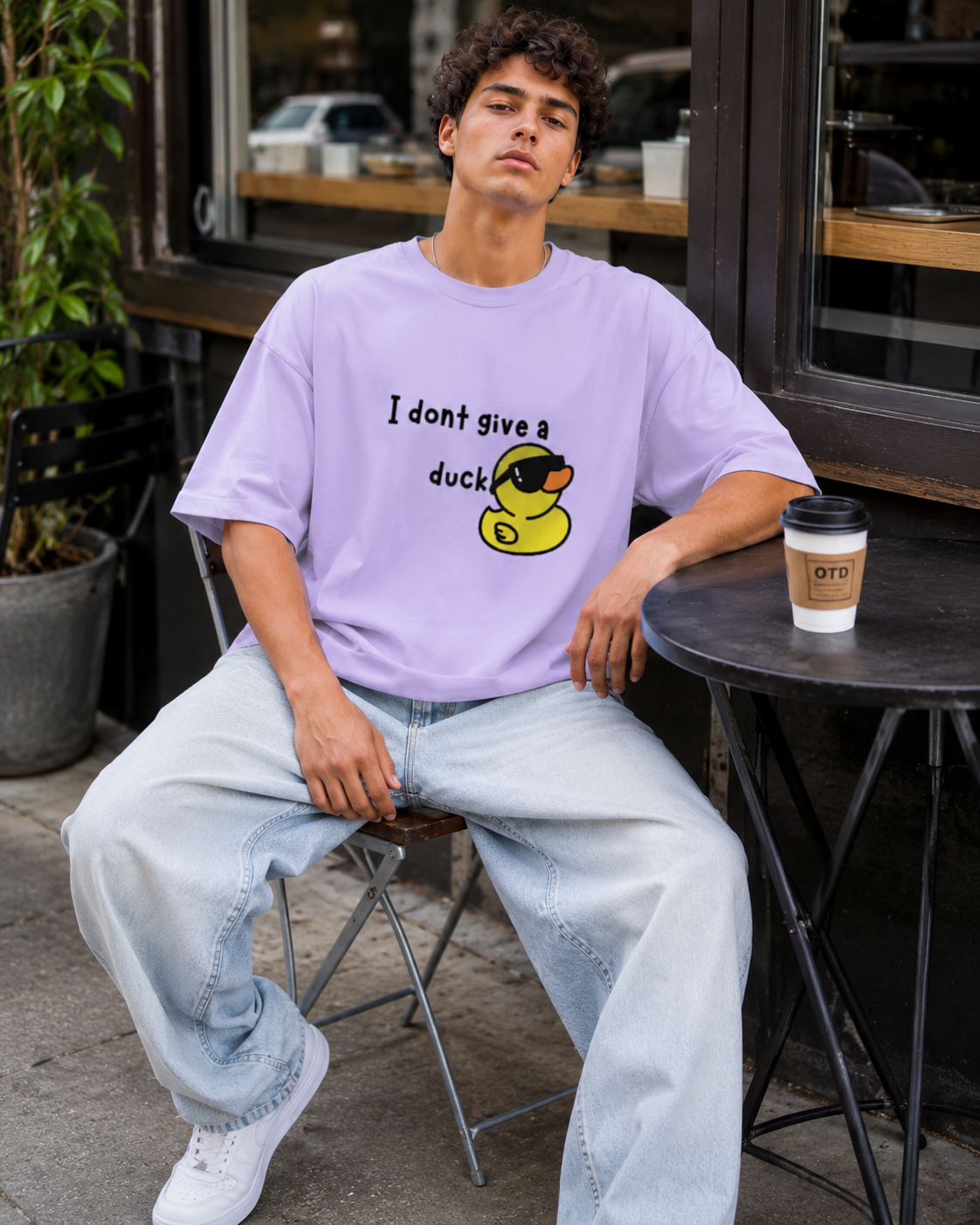 Cool Duck Lavender Unisex Terry Oversized Tee