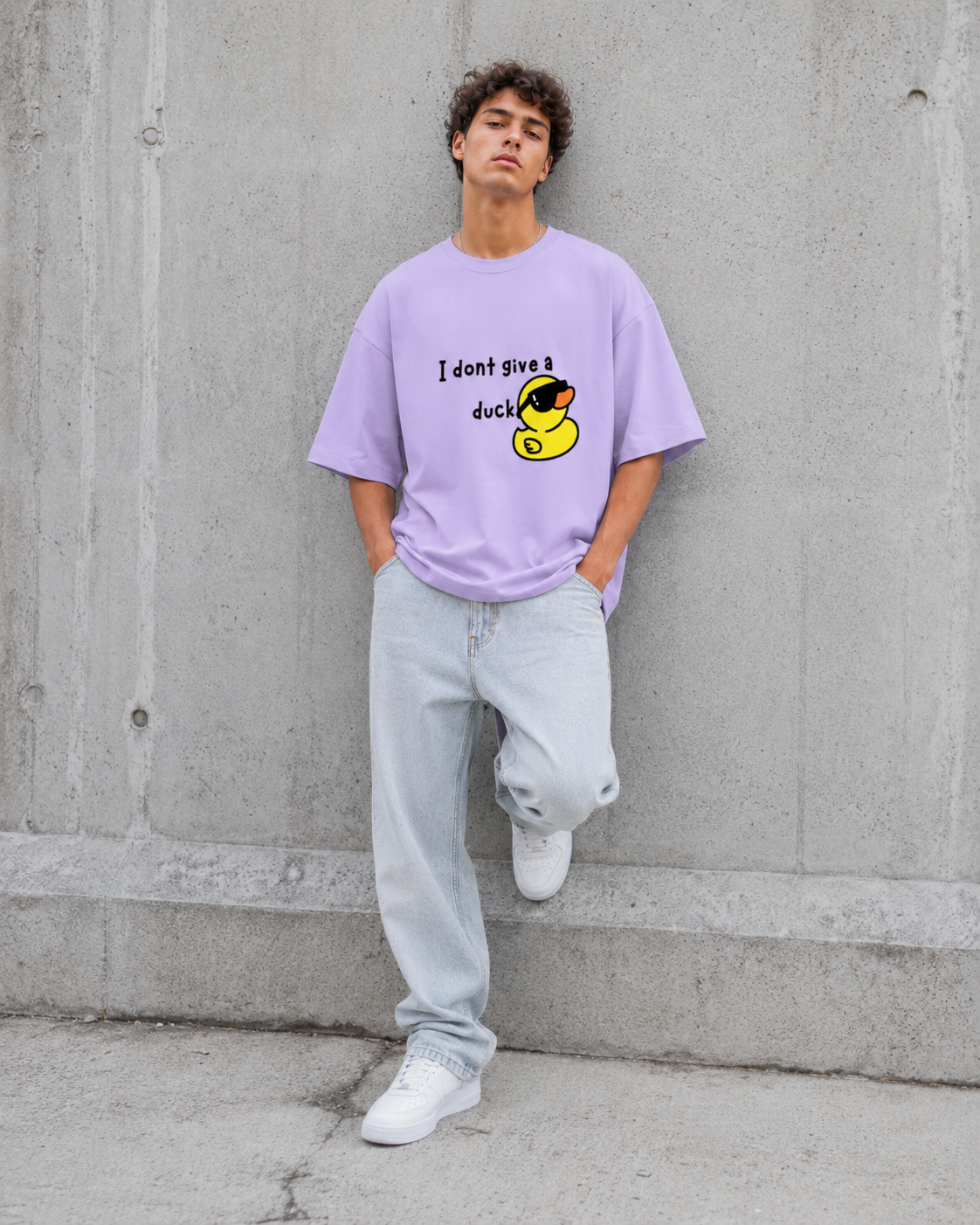 Cool Duck Lavender Unisex Terry Oversized Tee