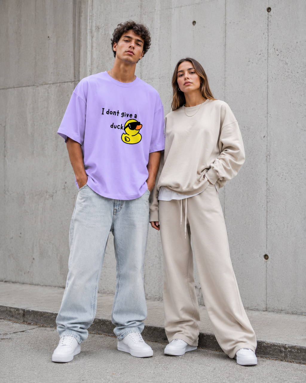 Cool Duck Lavender Unisex Terry Oversized Tee