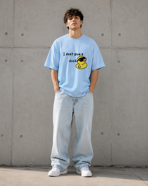 Cool Duck Baby Blue Unisex Terry Oversized Tee