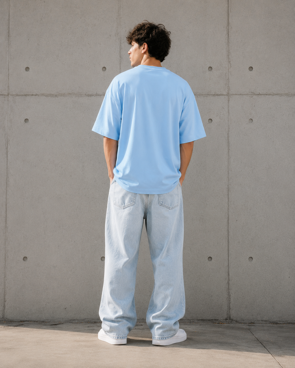 Cool Duck Baby Blue Unisex Terry Oversized Tee