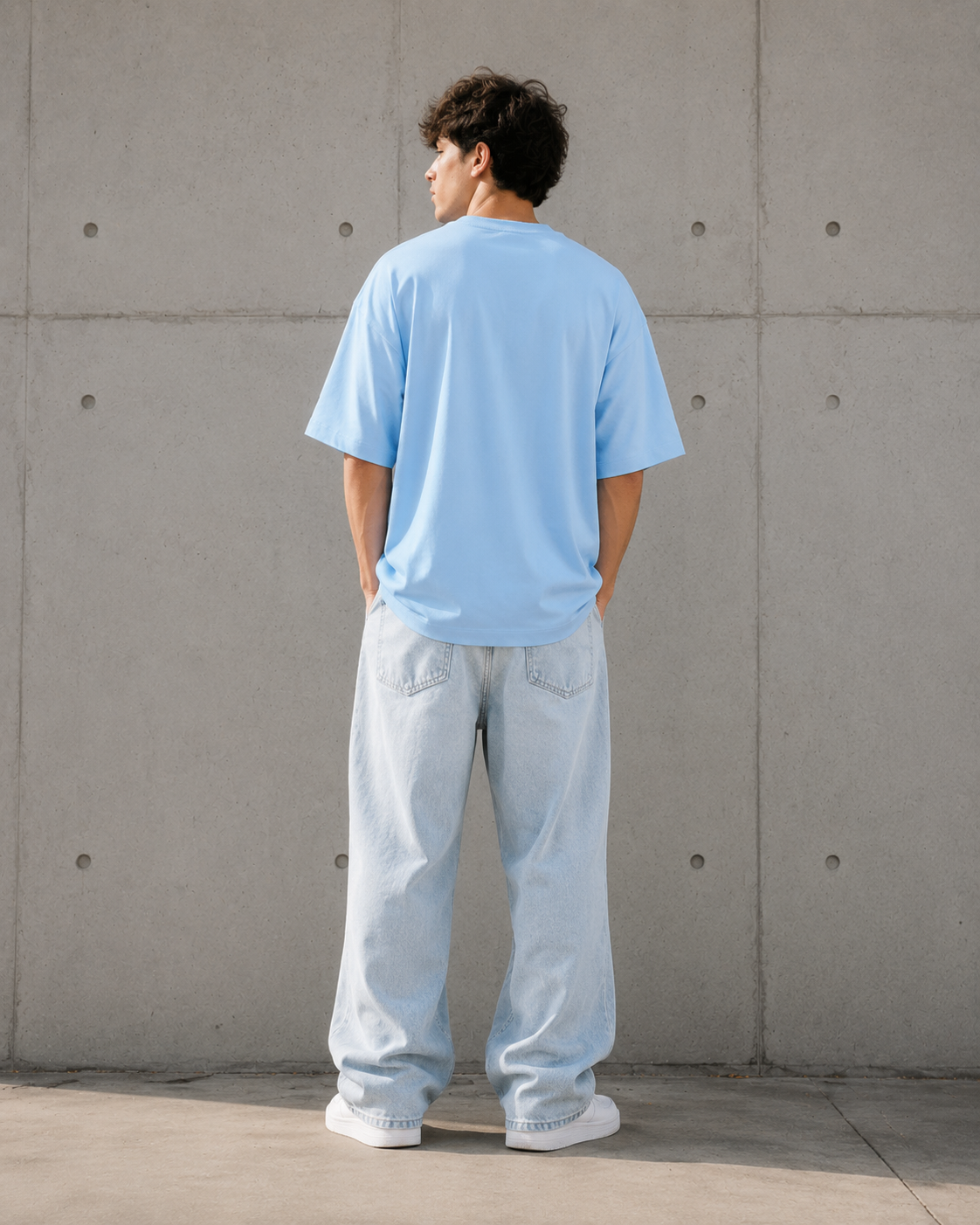 Cool Duck Baby Blue Unisex Terry Oversized Tee