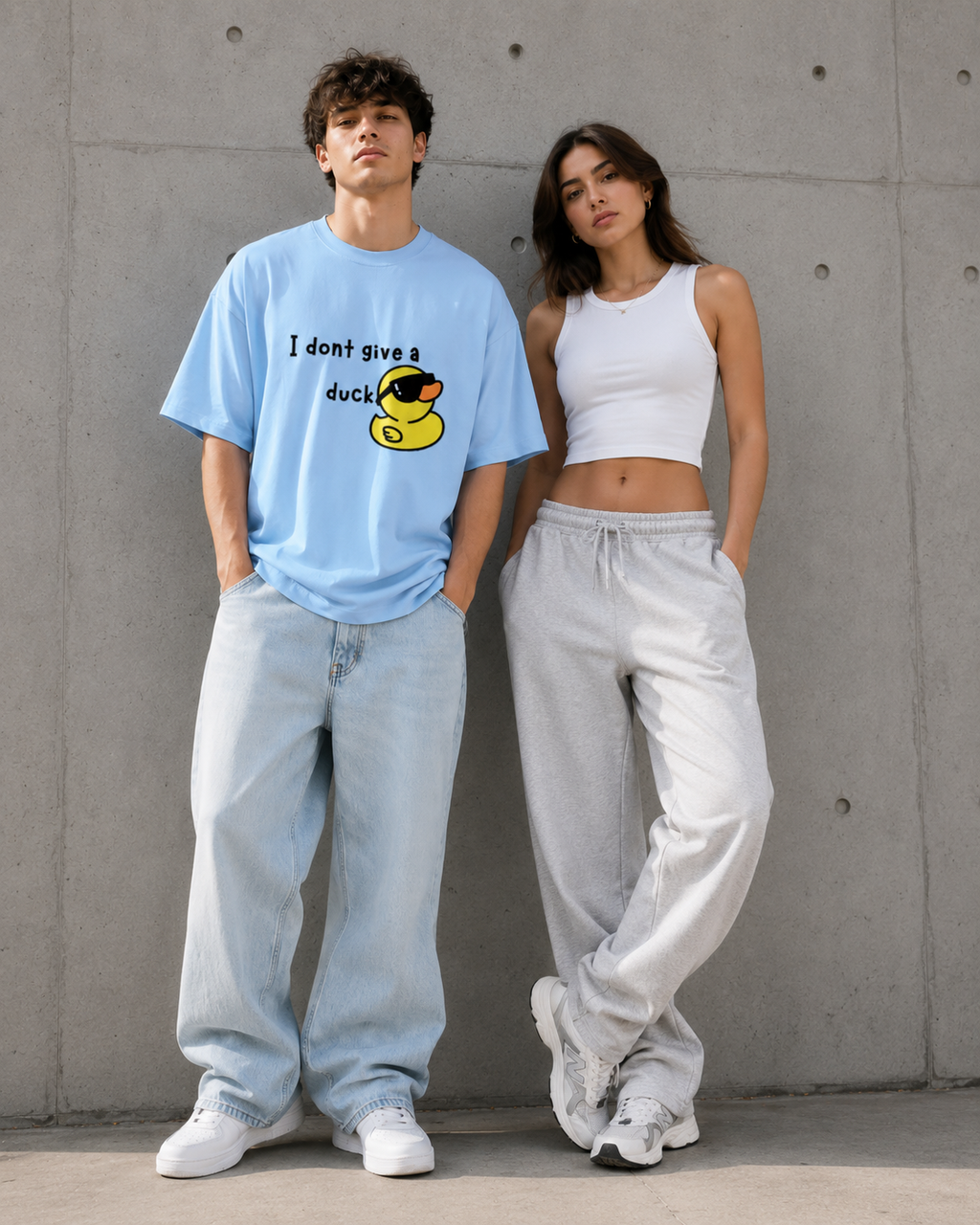 Cool Duck Baby Blue Unisex Terry Oversized Tee