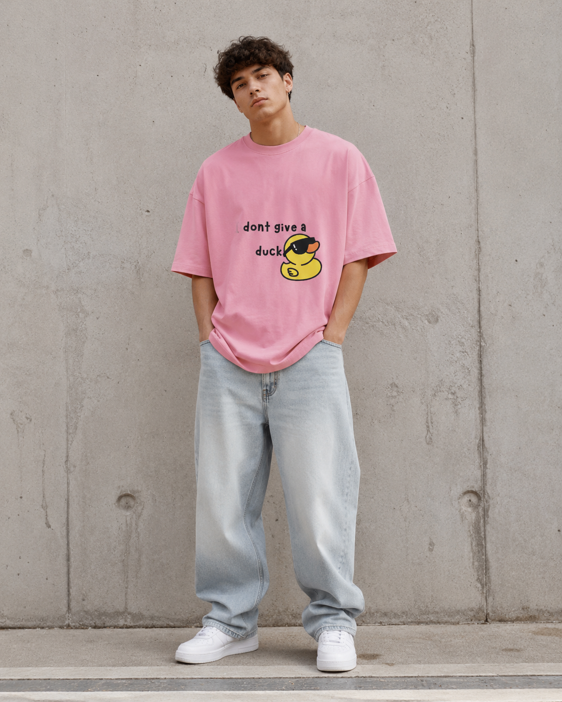 Cool Duck Flamingo Unisex Terry Oversized Tee