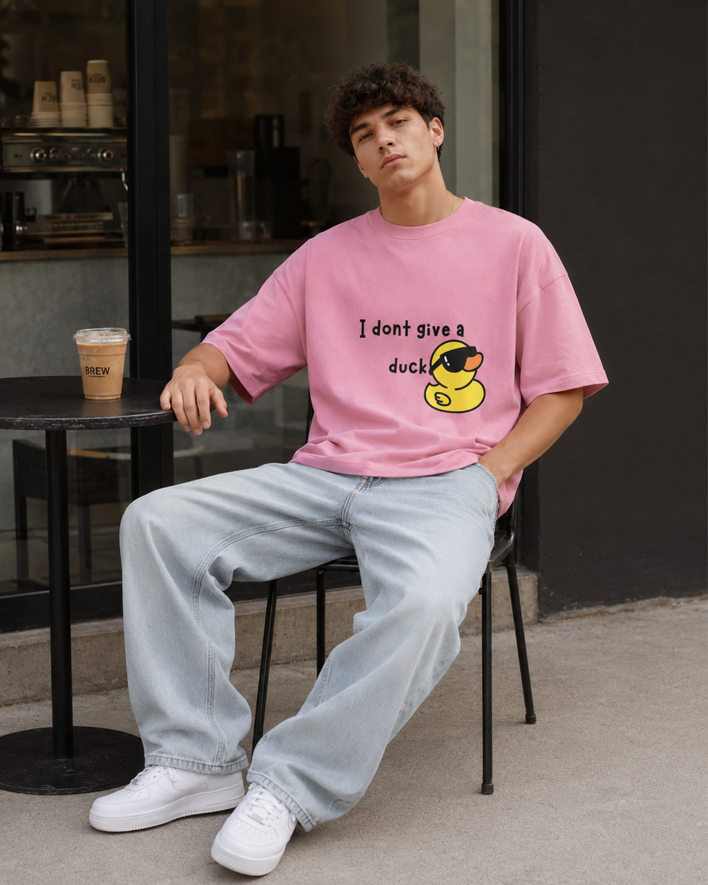 Cool Duck Flamingo Unisex Terry Oversized Tee