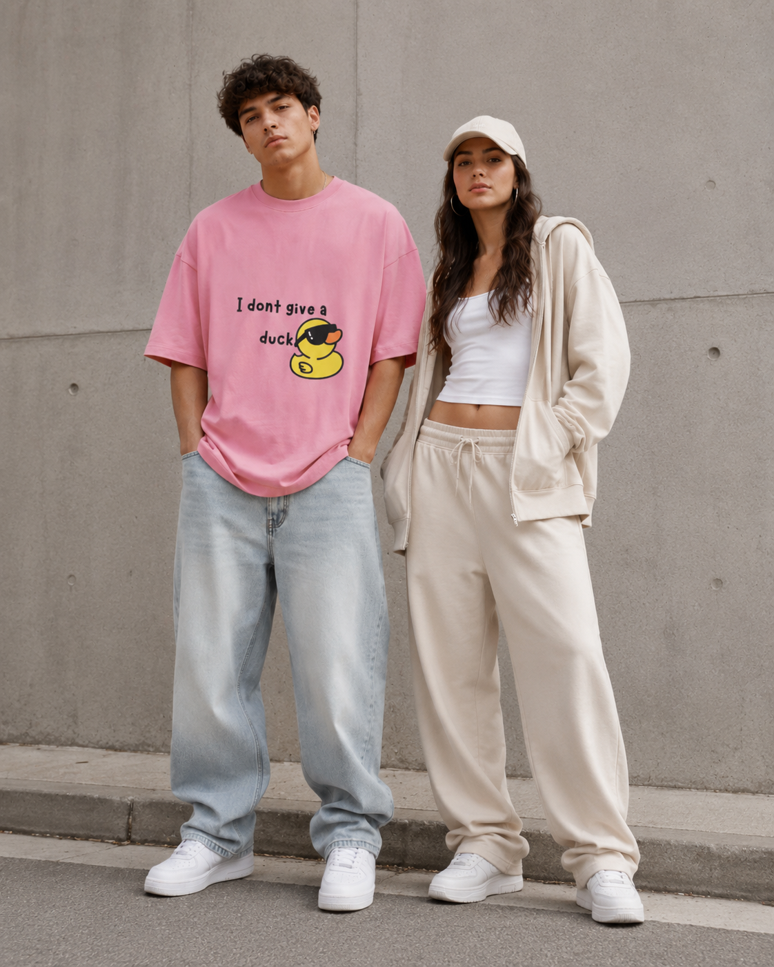 Cool Duck Flamingo Unisex Terry Oversized Tee