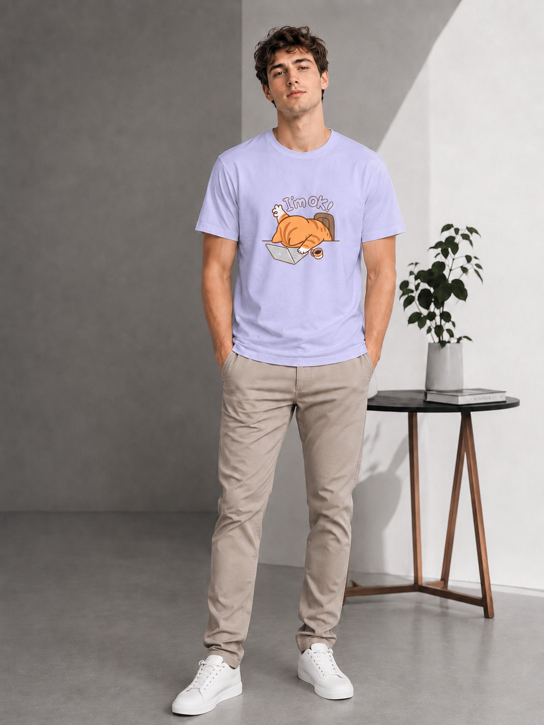 I’m Ok Cat Tee - Lavender