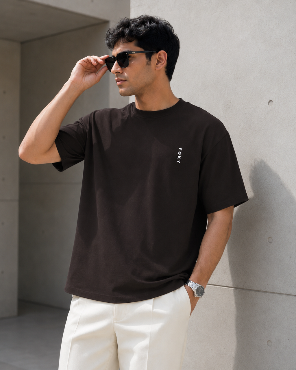 FQKY Essential Cotton T-Shirt - Coffee Brown