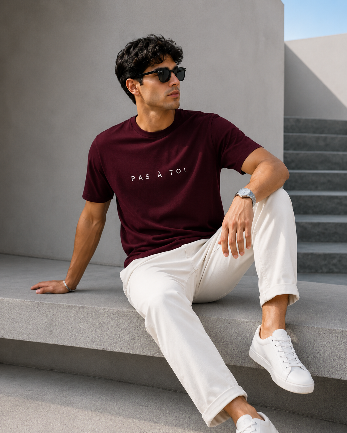 Pas À Toi T-Shirt - Maroon