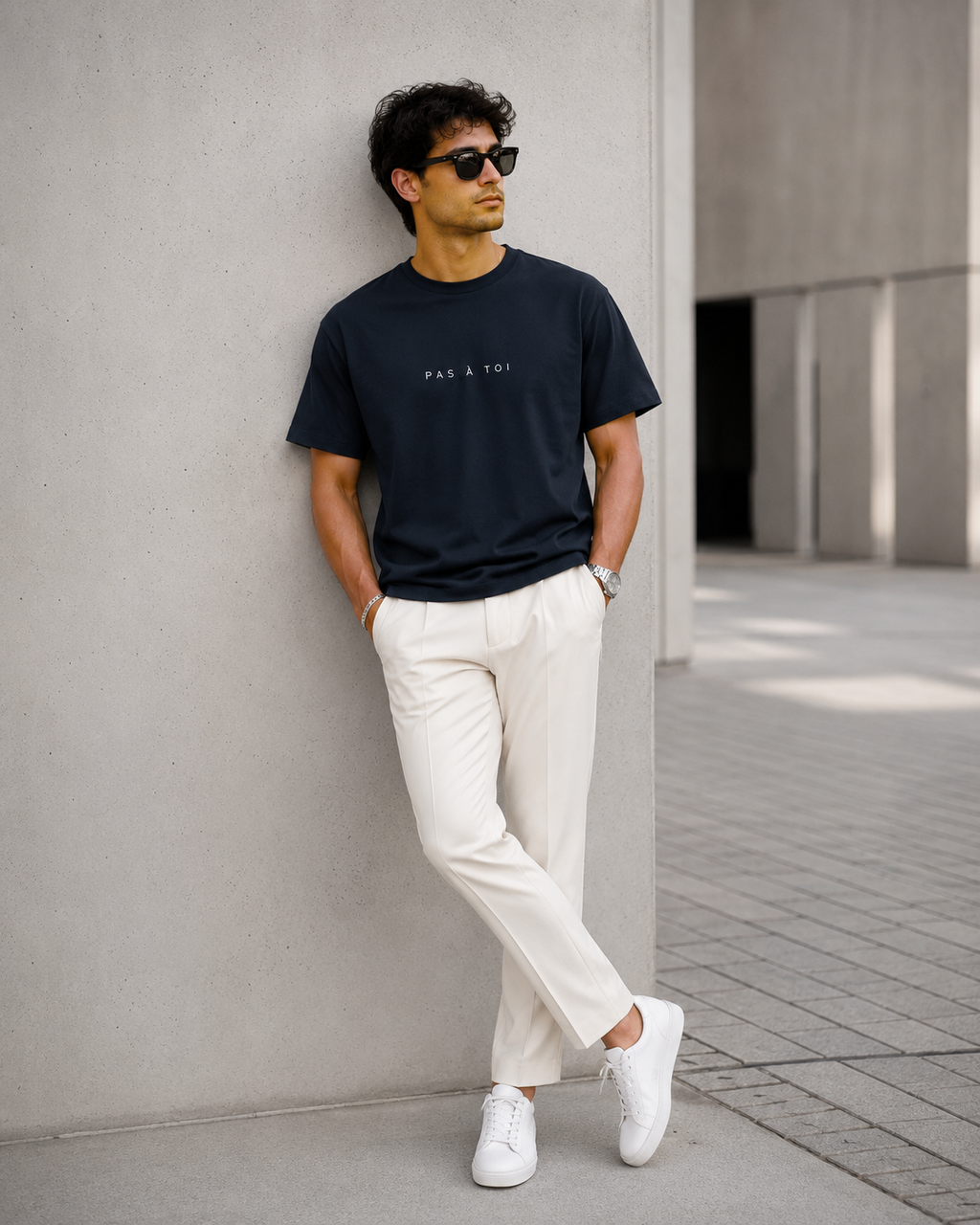 Pas A Toi Navy Blue T-Shirt