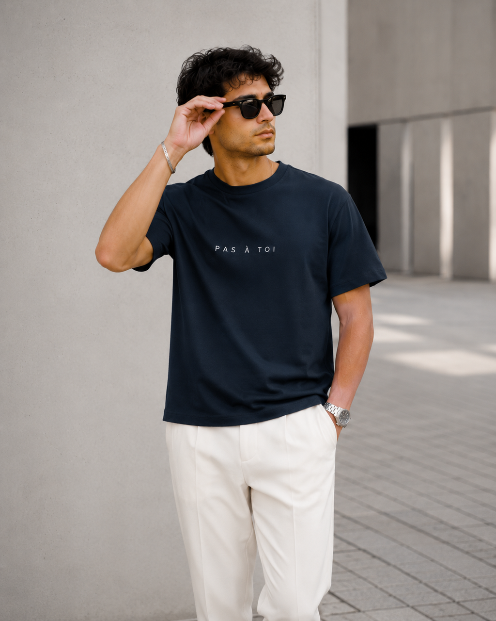 Pas A Toi Navy Blue T-Shirt