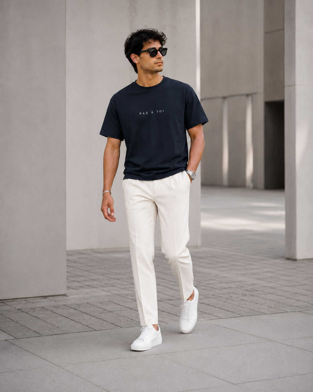 Pas A Toi Navy Blue T-Shirt